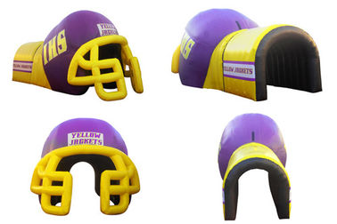 রঙিন পিভিসি Inflatable হেলমেট টানেল / Inflatable ফুটবল হেলমেট টানেল