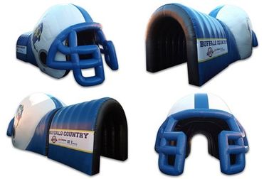 রঙিন পিভিসি Inflatable হেলমেট টানেল / Inflatable ফুটবল হেলমেট টানেল