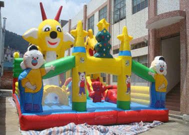 টেকসই পিভিসি Tarpaulin সঙ্গে কাস্টমাইজড কার্টুন Inflatable Toddler খেলার মাঠ
