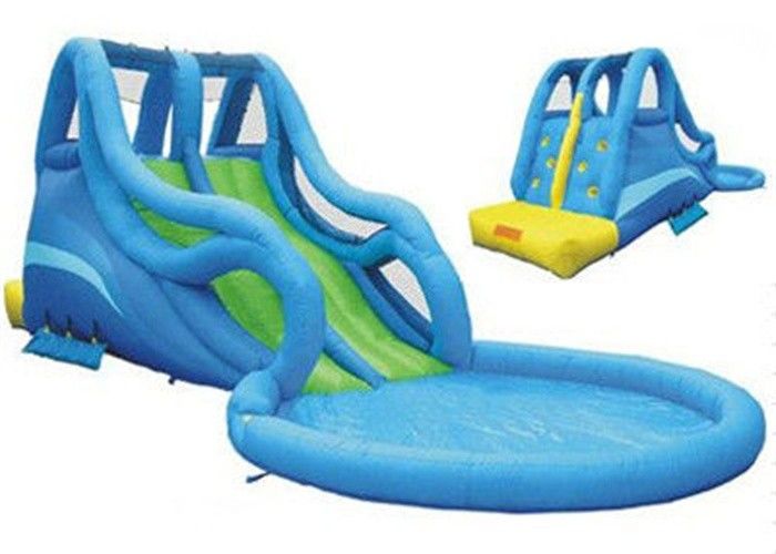 নীল Kidwise Inflatable জল স্লাইড এবং পুল / Inflatable বহিরঙ্গন জল স্লাইড