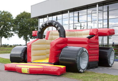 রেস কার কিড Inflatable বাউন্সার মজার জাম্পিং PVC Tarpaulin উপাদান