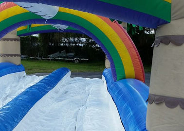 বড় পুল সঙ্গে ক্রান্তীয় 34ft দীর্ঘ inflatable জল স্লাইড ভাড়া