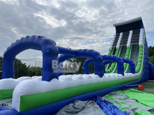 বাণিজ্যিক গ্রেড কাস্টম তৈরি 30x9x13m Wave Giant Inflatable Water Slide For Kids Adults Hot In 5km Inflatable Run