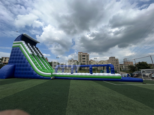 বাণিজ্যিক গ্রেড কাস্টম তৈরি 30x9x13m Wave Giant Inflatable Water Slide For Kids Adults Hot In 5km Inflatable Run