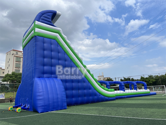 বাণিজ্যিক গ্রেড কাস্টম তৈরি 30x9x13m Wave Giant Inflatable Water Slide For Kids Adults Hot In 5km Inflatable Run