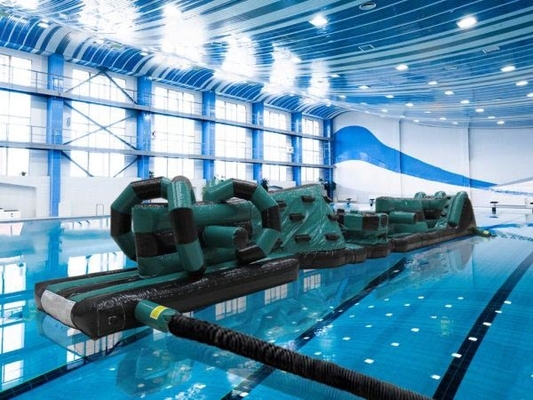 বাণিজ্যিক তাপ সিলড ডাবল লেন 15M Whirligig পুল inflatable জল রান