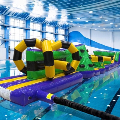 বাণিজ্যিক তাপ সিলড ডাবল লেন 15M Whirligig পুল inflatable জল রান