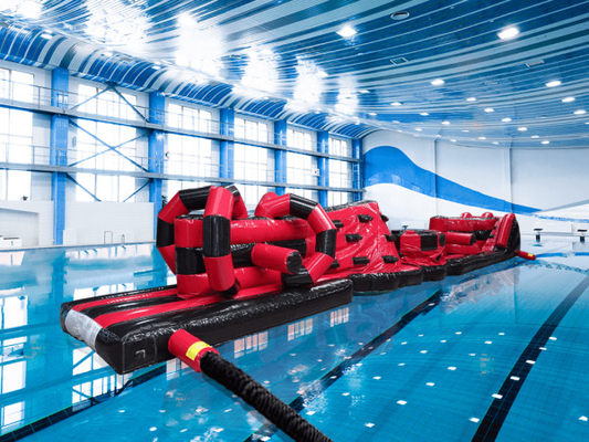 বাণিজ্যিক তাপ সিলড ডাবল লেন 15M Whirligig পুল inflatable জল রান