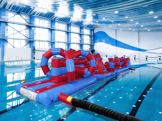 বাণিজ্যিক তাপ সিলড ডাবল লেন 15M Whirligig পুল inflatable জল রান