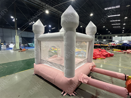 3.3x3m সাদা এবং গোলাপী সুন্দর inflatable বিবাহ bouncer স্লাইড কম্বো জাম্পিং কাসল স্লাইড