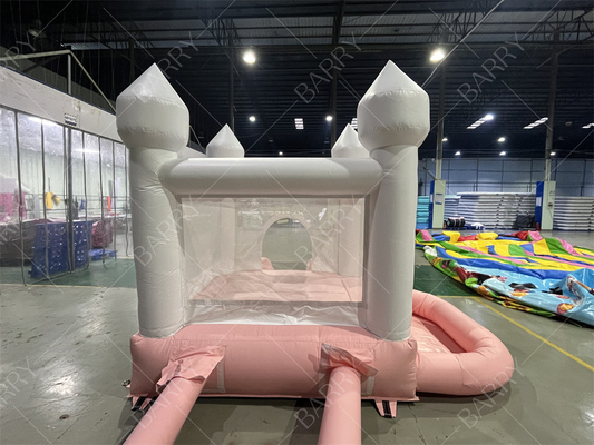 3.3x3m সাদা এবং গোলাপী সুন্দর inflatable বিবাহ bouncer স্লাইড কম্বো জাম্পিং কাসল স্লাইড