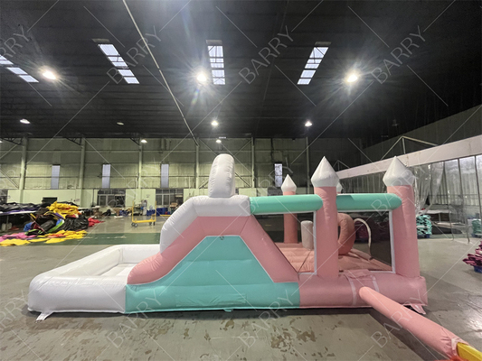 পার্টি কাস্টমাইজড Inflatable Bouncing Castle Inflatable Bouncer Jumping Castle Kids Girl Princess Carriage Combo With Slide