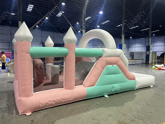 পার্টি কাস্টমাইজড Inflatable Bouncing Castle Inflatable Bouncer Jumping Castle Kids Girl Princess Carriage Combo With Slide
