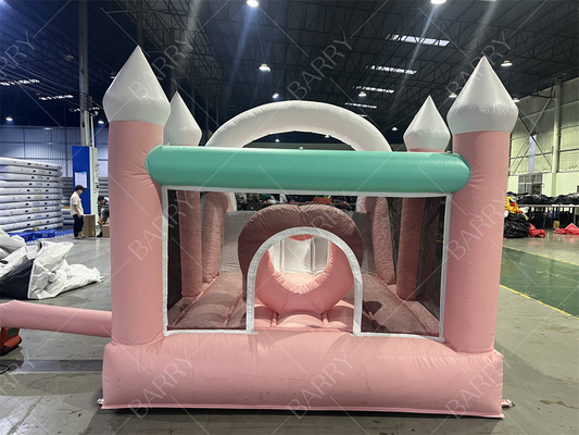 পার্টি কাস্টমাইজড Inflatable Bouncing Castle Inflatable Bouncer Jumping Castle Kids Girl Princess Carriage Combo With Slide