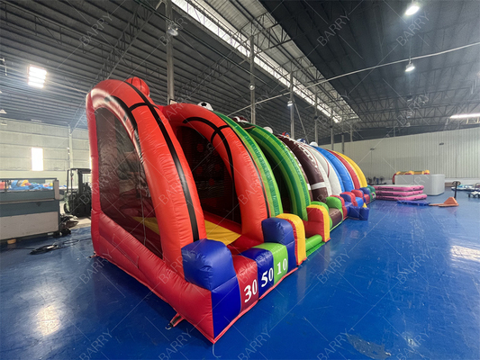 বড় নতুন ডিজাইন কাস্টম তৈরি উত্তেজনাপূর্ণ inflatable বাচ্চাদের 7 ইন 1 কার্নিভাল গেম ভাড়া ব্যবসার জন্য