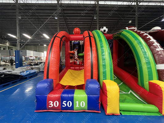 বড় নতুন ডিজাইন কাস্টম তৈরি উত্তেজনাপূর্ণ inflatable বাচ্চাদের 7 ইন 1 কার্নিভাল গেম ভাড়া ব্যবসার জন্য