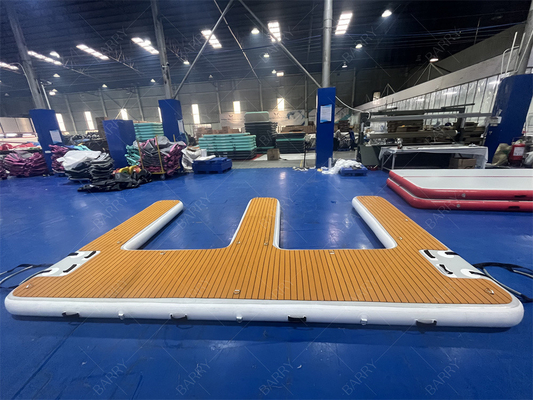 উচ্চ মানের কাস্টমাইজেশন inflatable ডক ডেক ই আকৃতি ভাসমান প্ল্যাটফর্ম বায়ু পন্টন inflatable ডক