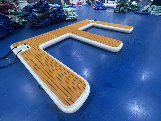 উচ্চ মানের কাস্টমাইজেশন inflatable ডক ডেক ই আকৃতি ভাসমান প্ল্যাটফর্ম বায়ু পন্টন inflatable ডক