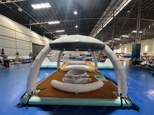 বাণিজ্যিক inflatable ইয়ট ভাসমান প্ল্যাটফর্ম দ্বীপ নৌকা ডক inflatable নৌকা ঘর