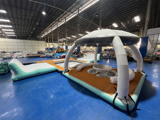 বাণিজ্যিক inflatable ইয়ট ভাসমান প্ল্যাটফর্ম দ্বীপ নৌকা ডক inflatable নৌকা ঘর
