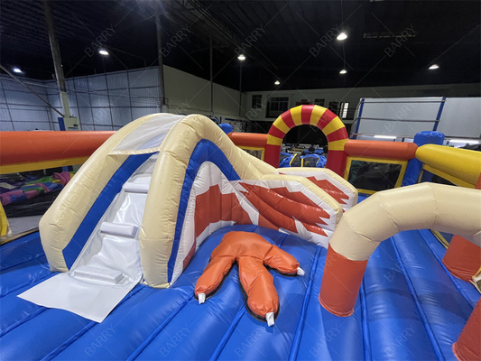 আউটডোর কিডস খেলার মাঠ স্লাইড বাধা কোর্স সঙ্গে inflatable থিম পার্ক