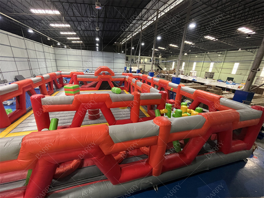 রেড ট্রাম্পলিন পার্ক ফান সিটি inflatable থিম পার্ক বিনোদন পার্ক বড় প্রাপ্তবয়স্ক inflatable ঝাঁকুনি ঘর বিক্রয়ের জন্য শিশুদের জন্য