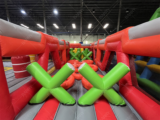 রেড ট্রাম্পলিন পার্ক ফান সিটি inflatable থিম পার্ক বিনোদন পার্ক বড় প্রাপ্তবয়স্ক inflatable ঝাঁকুনি ঘর বিক্রয়ের জন্য শিশুদের জন্য