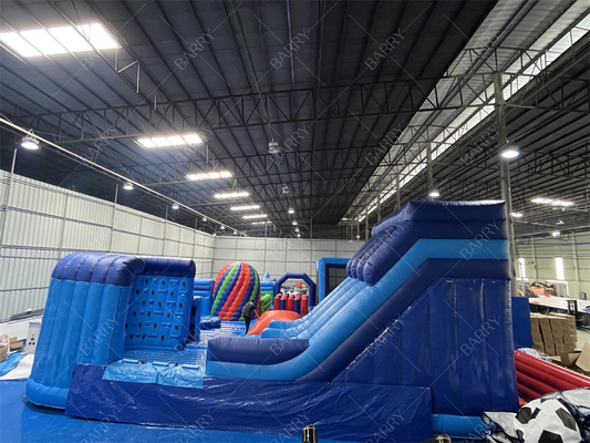 বড় বল বাধা কোর্স সঙ্গে বাণিজ্যিক inflatable থিম পার্ক ইনডোর ঝাঁপ খেলার মাঠ ডিস্কো ঝাঁপ বাস্কেটবল হুপ