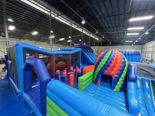 বড় বল বাধা কোর্স সঙ্গে বাণিজ্যিক inflatable থিম পার্ক ইনডোর ঝাঁপ খেলার মাঠ ডিস্কো ঝাঁপ বাস্কেটবল হুপ
