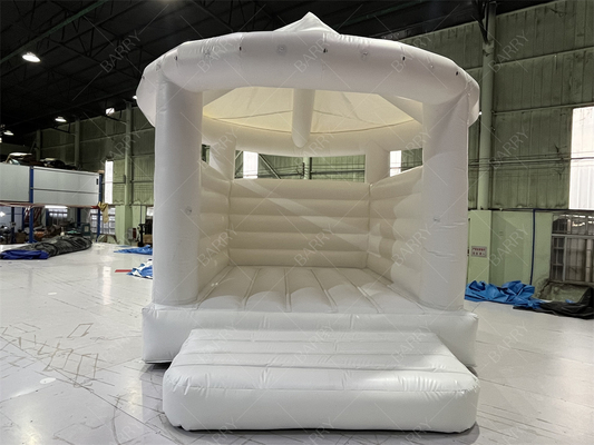 5x4.5x4.5m সাদা ইনডোর ইনফ্ল্যাটেবল বাউন্সার কভার সহ, বিবাহের জন্য ইনফ্ল্যাটেবল জাম্প হাউস