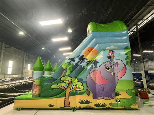 শিশুদের জন্য কাস্টমাইজযোগ্য 6x4M পশু inflatable স্লাইড