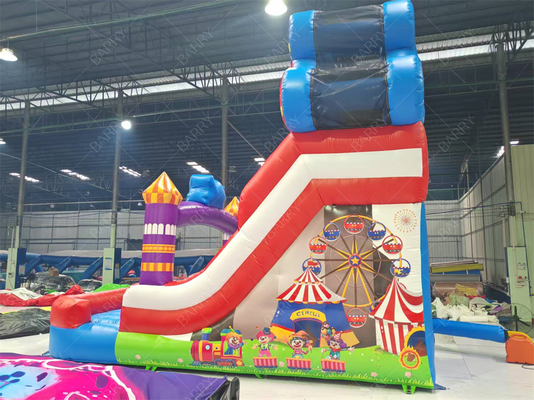 জোকার থিম ফেরিস হুইল ইনফ্ল্যাটেবল স্লাইড ৬x৪এম কাস্টম রঙ