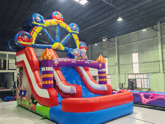 জোকার থিম ফেরিস হুইল ইনফ্ল্যাটেবল স্লাইড ৬x৪এম কাস্টম রঙ