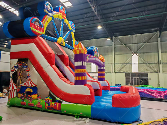 জোকার থিম ফেরিস হুইল ইনফ্ল্যাটেবল স্লাইড ৬x৪এম কাস্টম রঙ