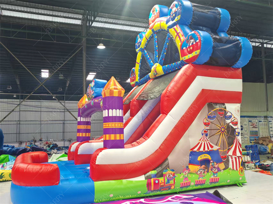 জোকার থিম ফেরিস হুইল ইনফ্ল্যাটেবল স্লাইড ৬x৪এম কাস্টম রঙ