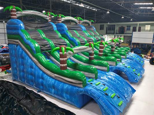 বাণিজ্যিক বড় বা ছোট পাম ট্রি ইনফ্ল্যাটেবল পুল স্লাইড, ব্যাকয়ার্ড জঙ্গল থিম জায়ান্ট ইনফ্ল্যাটেবল পুল স্লাইড