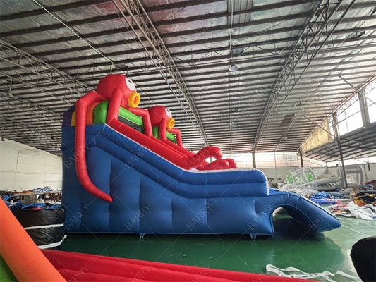 সমুদ্র বিশ্ব থিম অক্টোপাস ইনফ্ল্যাটেবল পুল স্লাইড,পুল ব্যাকয়ার্ড ওয়াটার পার্কের জন্য ইনফ্ল্যাটেবল স্লাইড