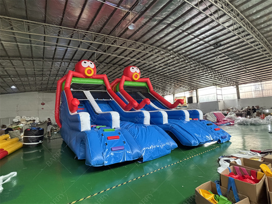 সমুদ্র বিশ্ব থিম অক্টোপাস ইনফ্ল্যাটেবল পুল স্লাইড,পুল ব্যাকয়ার্ড ওয়াটার পার্কের জন্য ইনফ্ল্যাটেবল স্লাইড