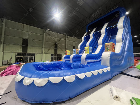 বিনোদন পার্ক আউটডোর বাগান বড় বাচ্চাদের জন্য ইনফ্ল্যাটেবল ডাবল ওয়াটার স্লাইড, টিনএজারদের বাড়ির উঠোনে ব্যবহারের জন্য