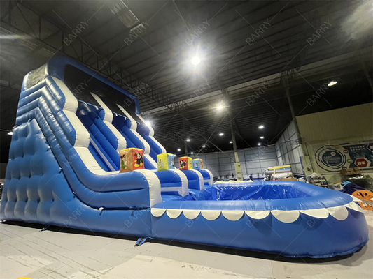 বিনোদন পার্ক আউটডোর বাগান বড় বাচ্চাদের জন্য ইনফ্ল্যাটেবল ডাবল ওয়াটার স্লাইড, টিনএজারদের বাড়ির উঠোনে ব্যবহারের জন্য