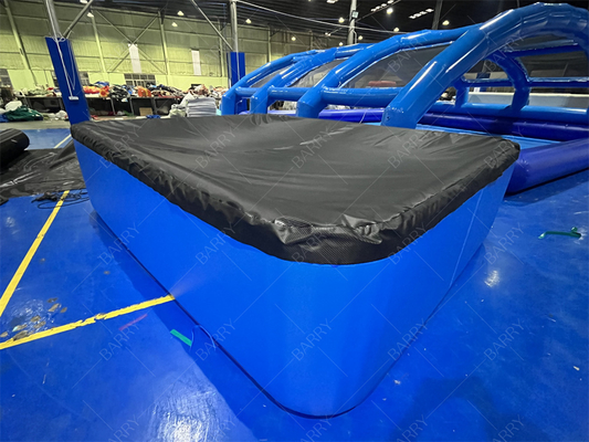 গাড় নীল বরফের স্নানের টাব কাস্টম পিভিসি ড্রপ স্টিচ ইনফ্ল্যাটেবল পুল বাচ্চাদের জন্য কভার সহ