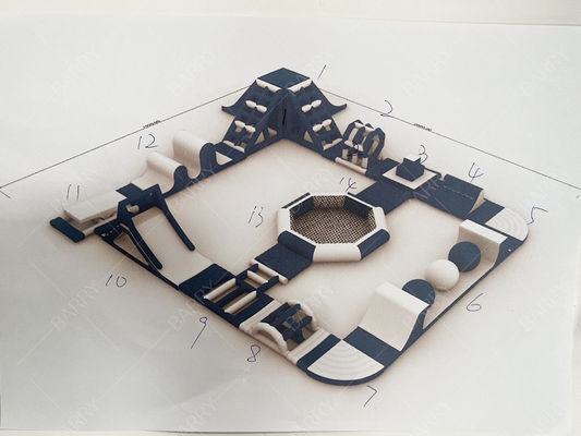 ফ্যাশন ডিজাইন ইনফ্ল্যাটেবল ওয়াটার পার্ক ইনফ্ল্যাটেবল ভাসমান ওয়াটার পার্ক ব্যবসায়িক গ্রীষ্মকালীন অ্যাকোয়া পার্ক