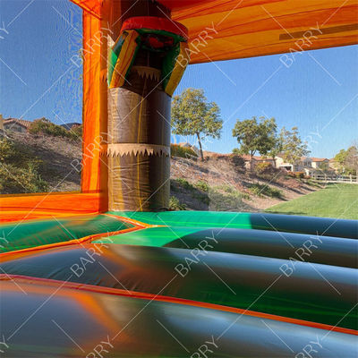 কিডস ডাইনোসর স্লাইড সহ বাউন্স হাউস কাস্টিলোস ইনফ্লাবলস ডিনো বাউন্স কাসল স্লাইড ব্লোয়ার সহ