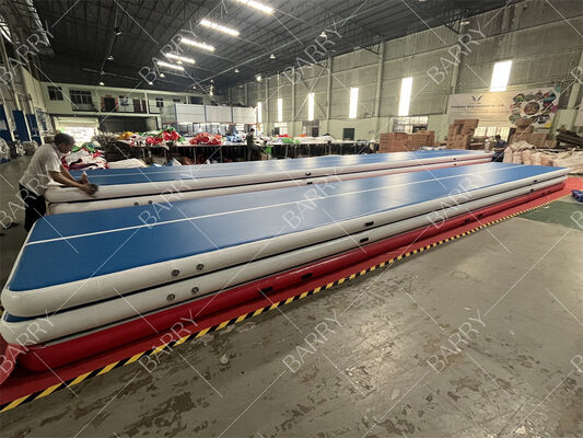 এয়ার ম্যাট টাম্বল ট্র্যাক ইনফ্ল্যাটেবল জিমন্যাস্টিকস টাম্বলিং ম্যাট 6.6ft 10ft 13ft 16ft 20ft 23ft 26ft প্রশিক্ষণ ম্যাটস 4/8 ইঞ্চি