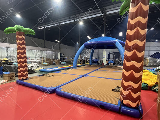 সমুদ্রের জল এবং জলের জন্য তাঁবু সহ কাস্টম ডিজাইন করা ইনফ্ল্যাটেবল ফ্লোটিং প্ল্যাটফর্ম ও ওয়াটার ফ্লোটিং বানাস