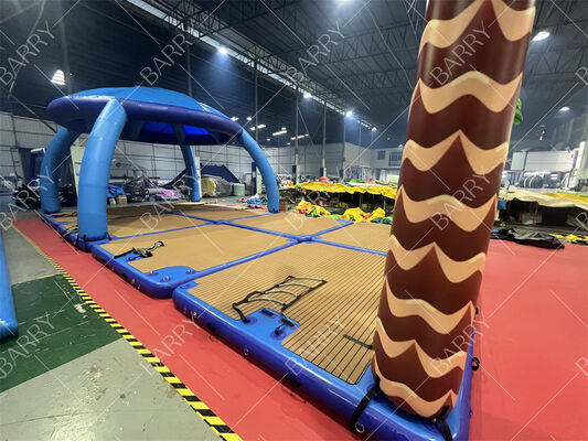 সমুদ্রের জল এবং জলের জন্য তাঁবু সহ কাস্টম ডিজাইন করা ইনফ্ল্যাটেবল ফ্লোটিং প্ল্যাটফর্ম ও ওয়াটার ফ্লোটিং বানাস