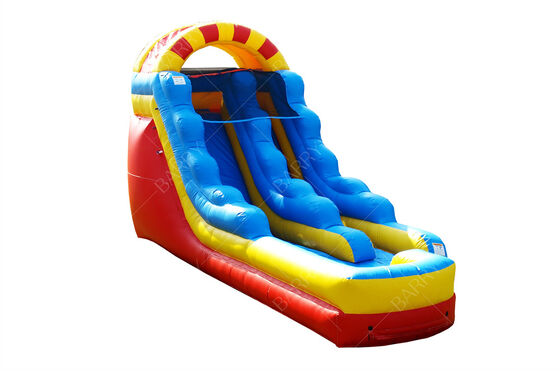 বাণিজ্যিক ১৫ ফুট ডুয়াল লেন ওয়াটারস্লাইড, বাচ্চাদের জন্য বড় পুল সহ