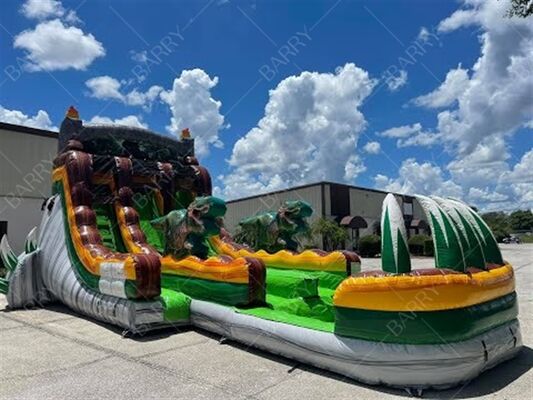 গরম বিক্রয় বাণিজ্যিক ডাইনোসর Inflatable ওয়াটার স্লাইড সঙ্গে পুল শিশুদের জন্য