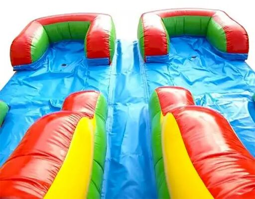 Large Rainbow Color Inflatable Water Splash Slide with Pool for Kids Big Inflatable Slide Playground Events