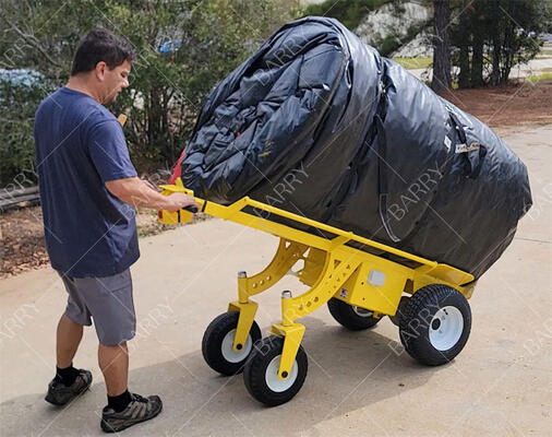 বৈদ্যুতিক চালিত 4-চাকা ভারী দায়িত্ব হ্যান্ড ট্রাক ডলি বাউন্স হাউস উত্তোলনের জন্য উইঞ্চ সহ